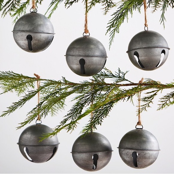 Pottery Barn Kids Rustically Charming Silver Jingle Bell Ornaments - Picture 2 of 16